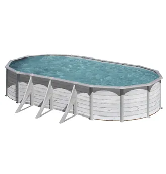 PISCINE ACIER 7,30x3,75 H 1,32 CERUSE