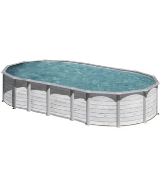 PISCINE ACIER 7,30x3,75 H 1,32 CERUSE SJF